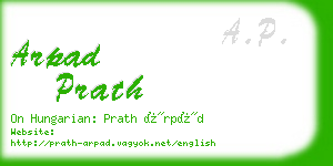 arpad prath business card